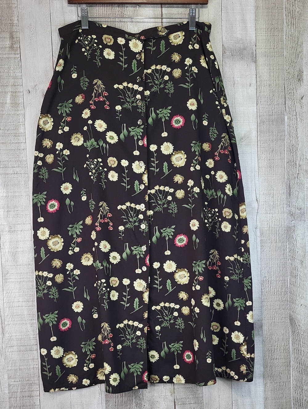 Woolrich Brown Floral Vintage Skirt. Size 16